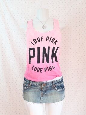 PINK Victoria's Secret Ombre Pink 'LOVE PINK' Logo Tank